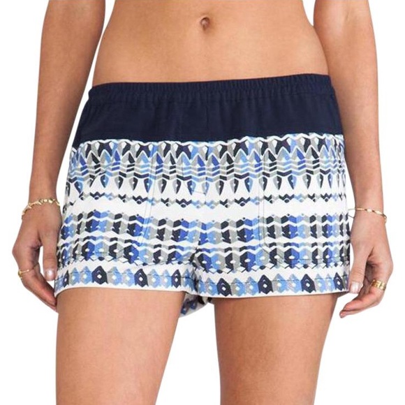 BCBGMaxAzria Pants - Women's Blue Bcbg Max Azria Shorts Teagan Printed